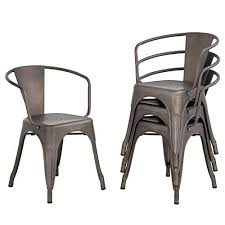 Metal Dining Chairs Set Of 4 Patio Chiar Indoor Outdoor Metal Chairs Kitchen Metal Chairs 18 Inch Seat H In 2020 Dining Chairs Metal Dining Chairs Indoor Outdoor Chair