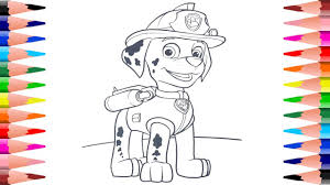 Coloring pages of paw patrol. Painting Marshall Coloring Paw Patrol Coloring Pages With Marshall For Kids Youtube