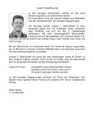 Unser Trainer hat das Wort