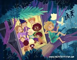 Peter Pan Lost Boys Treehouse 8x10 Art Print Lost Boys Peter Pan 8x10 Art Prints Peter Pan