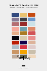Procreate Palette Mid Century Modern Rainbow Color Palette 30 Procreate Swatches Modern Art Graphic Design Graphic Design Modern Graphic Design Color