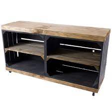 Tv schrank aus holz,mit 2 türen. Tv Schrank Tv Schrank Aus Regalkisten In Schwarz Auf Rollen 100x30x50cm Obstkisten Online De