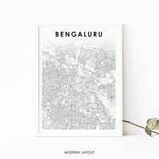 Bengaluru In India Map Bengaluru India Map Print Map Art Poster Bangalore | Etsy Uk