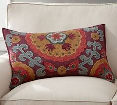 Houston Suzani Lumbar Pillow Cover Lumbar Pillow Cover Pottery Barn Pillow Cover Floral Throw Pillows