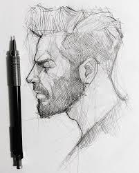 Zeichnung Skizzenmann Mannjunge Seitenprofil Kopf Sketches Portrait Drawing Profile Drawing