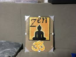 Framed Zen Buddha Silhouette And Om Symbol Made W Perler Beads Not Entirely My Original Design However I Made M Fuse Beads Perler Bead Patterns Perler Beads