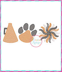 Sketch Stitch Cheer Tiger Paw Embroidery