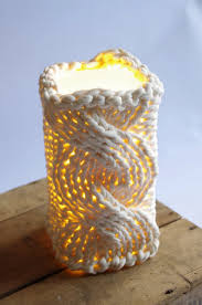 Cozy Cable Knits In Wool Porcelain And Paper Knit Decor Ikea Lamp Crochet Home