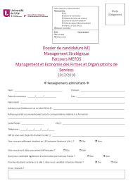 Lettre de motivation campus france economie. Dossier De Candidature M1 Management Strategique Parcours