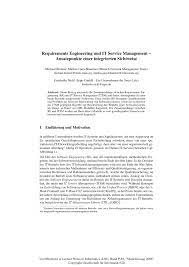 Was sind die beiden itil dokumenttypen itil implementierung prozess struktur it process wiki fakten aber kein historischer abriss : Pdf Requirements Engineering Und It Service Management Ansatzpunte Einer Integrierten Sichtweise