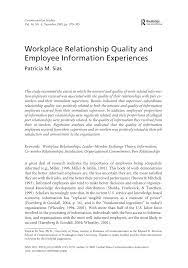 Here are examples of worker classifications in different. Pdf Workplace Relationship Quality And Employee Information Experiences