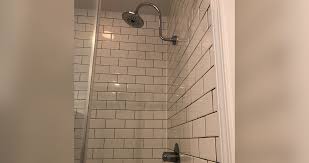 A bathroom leak forced sweeten homeowners katie and lance to renovate. Subway Tile Bathroom Remodel Project By Michael At Menards