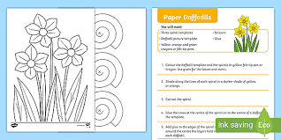 They would make a lovely classroom display, coloured or collaged and cut out. Paper Daffodils Spring Arts And Crafts Ks1 Activity