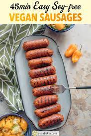 Easy Meat Free Vegan Sausages Recipe Vegan Sausage Interesting Food Recipes Meat Free