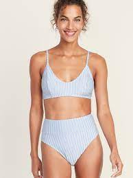 Old Navy Women S Seersucker Stripe Bralette Swim Top Seersucker Blue Size Xl Bralette Swim Top Target Swimsuits High Wasted Swimsuits