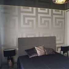 Versace Greek Key Silver Wallpaper 935235 Home Decor Hull Limited Island Style Bedroom Home Decor Versace Home