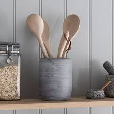 Pot A Ustensiles Rond En Marbre Gris Decoclico Porte Ustensiles Rangement Cuisine Ustensile
