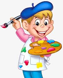فتى لطيف الكرتون الرسام علبة الألوان Clip Art School Painting Art For Kids