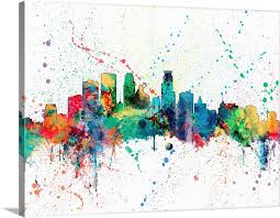 51 minneapolis skyline stock vector art and graphics. Minneapolis Minnesota Skyline Wall Art Canvas Prints Framed Prints Wall Peels Great Big Canvas