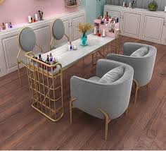 Nordic Marble Nail Table Shop Decoration Table And Chair Set Single Double People Manicure Table Manicure Table Simple And Moder In 2020 Table And Chair Sets Table And Chairs Salon Interior Design