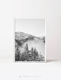 Black And White Nature Art Prints Mountains Black And White Printable Wall Art Modern Mountain Etsy Poster Art Printable Wall Art Mountain Art