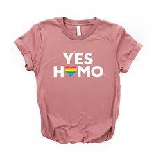 Amazon.com: Gay Pride Shirt - Yes Homo Shirt - Gay Rainbow Shirt - No Hetero  - Gay Parade - LGBT Lesbian Queer Bisexual - Softstyle Unisex Shirt :  Productos Handmade