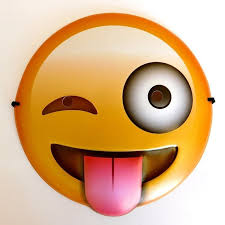 To protrude one's tongue out of one's mouth. Tongue Out Emoji Mask Smiley Smile Face Party Novelty