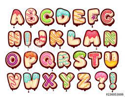 Download Sweet Alphabet Cartoon Kids Letters Donut Font Lettering Alphabet Fonts Letters For Kids Hand Lettering Alphabet