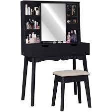 Shop our vanities with mirrors selection from the world's finest dealers on 1stdibs. Modern Vanity Table Set With Mirror And Makeup Stool Organizer Dressing Table Black Walmart Com Walmart Com