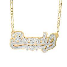 Get the best deal for diamond name fashion necklaces & pendants from the largest online selection at ebay.com. Diamond Accent Hammered Name And Heart Ribbon Accent Plate Necklace In Sterling Silver And 24k Gold Plate 1 Line Zales
