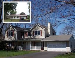 Second Floor Additions Before And After Second Floor Ranch House Remodel Exterior House Renovation Ranch House Additions