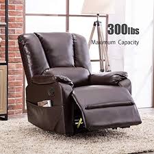 Buy Anj Swivel Rocker Recliner Chair Breathable Bonded Leather Single Sofa Chair Padded Seat Living Room Reclining Chair Home Theater Seating Brown Online Single Sofa Chair Swivel Rocker Recliner Chair