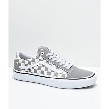 Black And Gold Checkered Vans Vans Old Skool Pro Grey Checker White Skate Shoes Zumiez Vans Vans Shoes Old Skool Skate Shoes