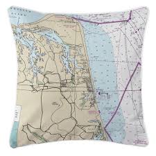 va virginia beach va nautical chart pillow