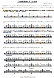 It also includes some explanation of other text and symbols you may see on a chart. Ghost Notes Triplets Sheet Music Onlinedrummer Com
