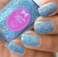 Amazon Com Dream Baby Blue Glitter Holographic Nail Polish By Cupcake Polish Handmade