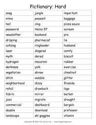 Generate pictionary words randomly to play with your friends for free. List Of Pictionary Words Hard Difficulty By The Game Gal Tpt Pictionary Words Drawing Games Pictionary Word List