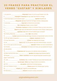 25 Frases Para Practicar El Verbo Gustar Y Similares Teaching Spanish Spanish Worksheets Spanish Classroom Activities