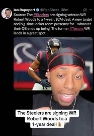 Pittsburgh Steelers Sign WR Robert Woods to 1-Year Deal