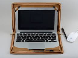 Light Khaki Leather Zipper Around Business Portfolio Cover For Apple Mac Air 11 And 13 Inch Laptop With Full Protection Macbook Air Case Apple Macbook Macbook Pro Sleeve Laptop Sleeve Cover