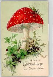 Happy New Year Fliegenpilz Fliegenpilz Happy Year Mushroom Art Mushroom Drawing Vintage Mushroom