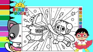 Share the coloring page with your child and help him work on his fine motor skills by coloring within the lines. Coloring Ryan S World Color By Number Gus And Panda Coloring Book Sprinkled Donuts Jr Youtube