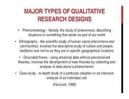 1 2 types of qualitative research qualitative research design descriptive phenomenology