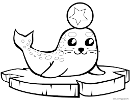 The rear fins are stronger and are used for swimming in water, friends. Baby Seal On An Ice Floe Coloring Pages Printable