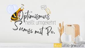 Wandtattoo Spruch Optimismus Sumsi Mit Po Wandtattoo Gewusel