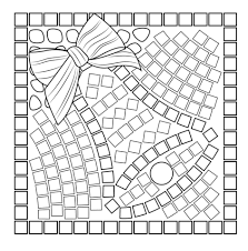 Cool colors are not ove. Christmas Bell Mosaic Coloring Page Christmas Mosaics Coloring Pages Free Mosaic Patterns