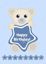 Tous mes vœux de bonheur big brother. Vector Illustration Carte Joyeux Anniversaire Bebe Ours Mignon Avec Cadre En Etoile Et Le Texte Joyeux Anniversaire Clip Art Libres De Droits Vecteurs Et Illustration Image 67207851