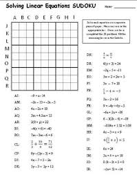 Linear Equation Sudoku Math School Teaching Mathematics Solving Linear Equations