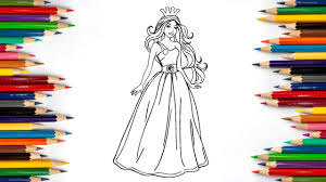 Barbie Girls Drawing Kids Drawing Pages How To Draw Barbie Girl Barbie Drawing Drawing For Kids Easy Drawings