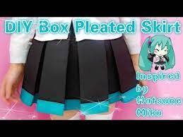 Diy Hatsune Miku Inspired Box Pleated Skirt For Summer Easy Youtube Cosplay Diy Diy Skirt Pleated Skirt Diy
